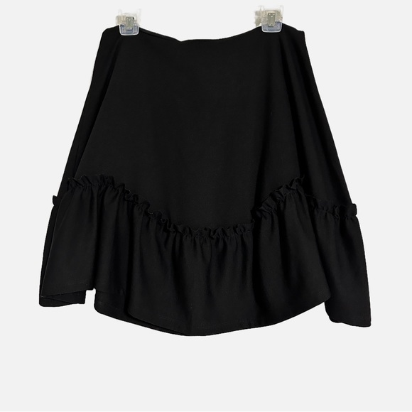 GAP Women's Black Fit and Flare 3/4 Sleeve Ruffled Tail Dress Size 10 - Picture 4 of 10